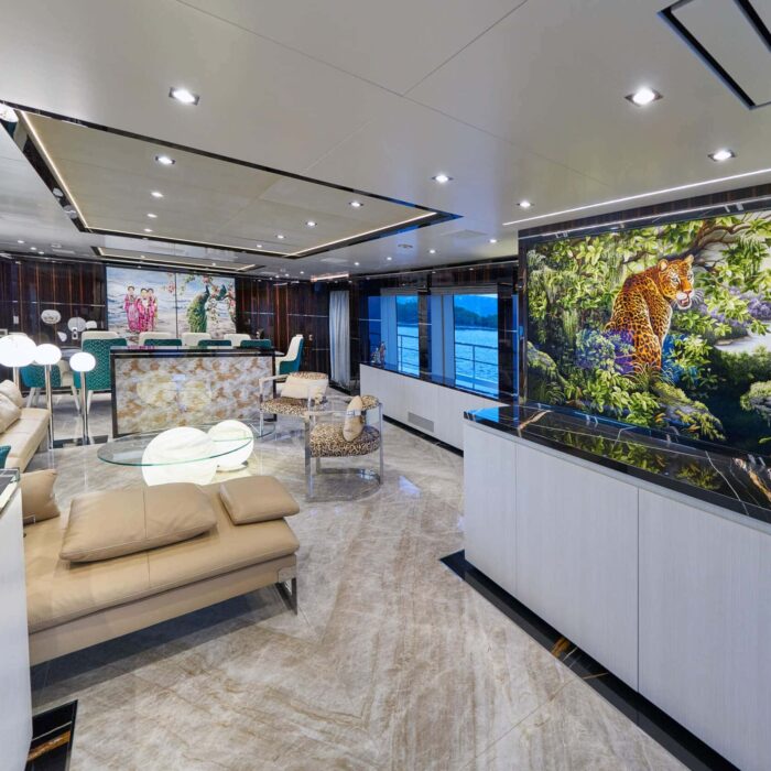 Happy Me luxury superyacht charter lounge area