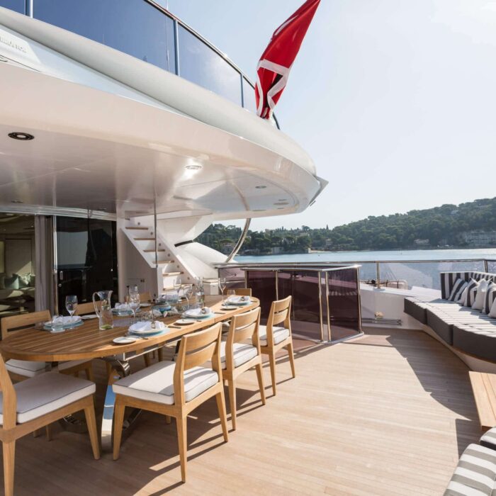 Thumper luxury superyacht charter dining area