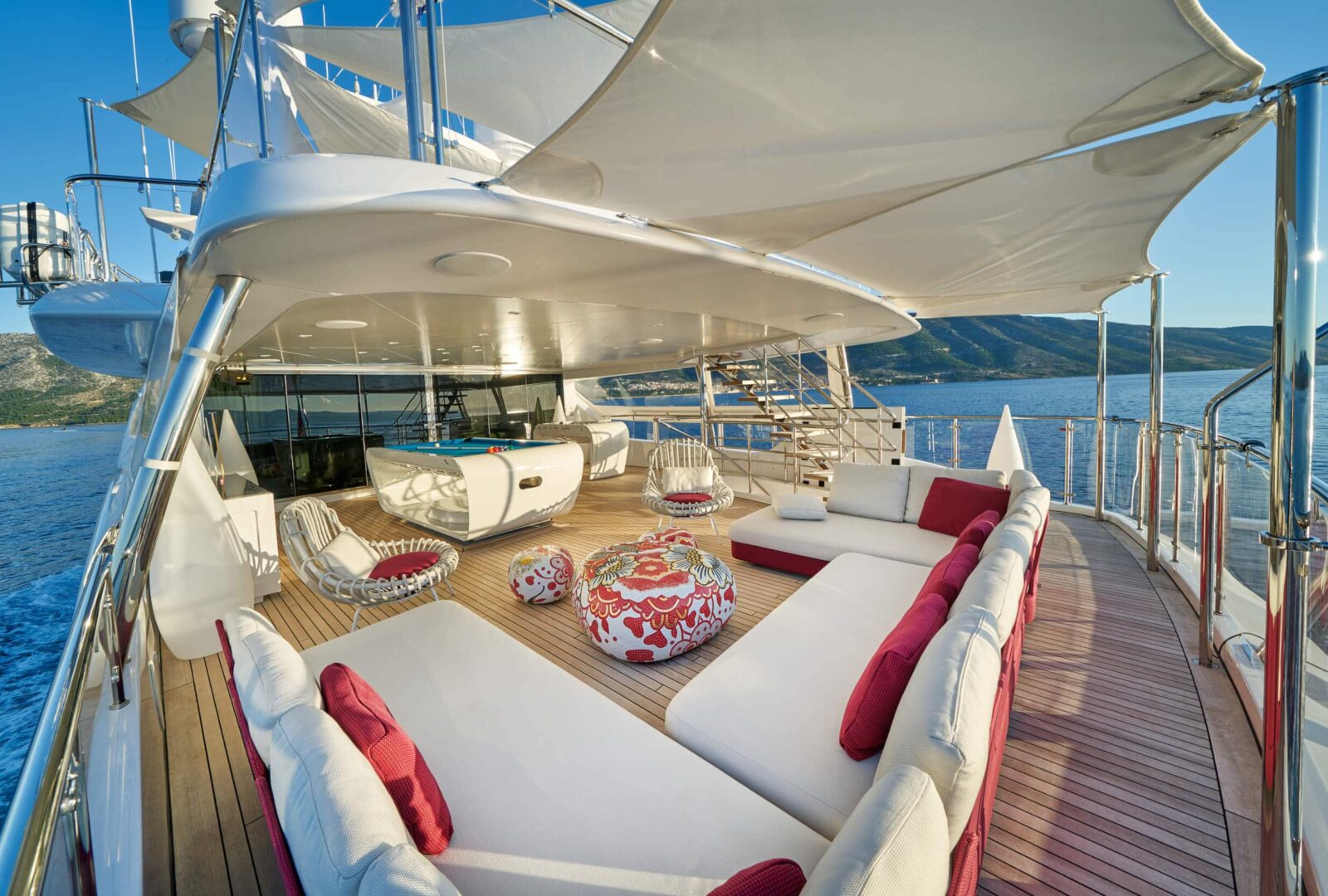 Happy Me luxury superyacht charter lounge deck