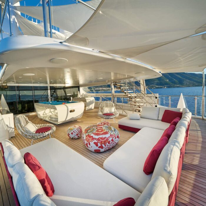 Happy Me luxury superyacht charter lounge deck