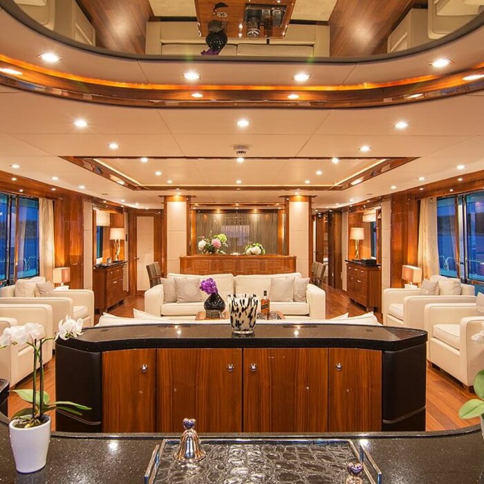 PATHOS luxury superyacht charter lounge bar salon