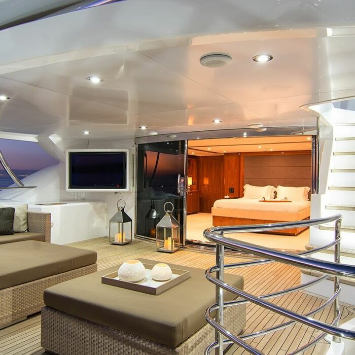 PAHTOS luxury superyacht charter bedroom lounge