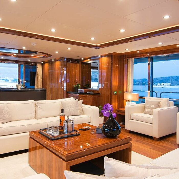 PATHOS luxury superyacht charter lounge salon