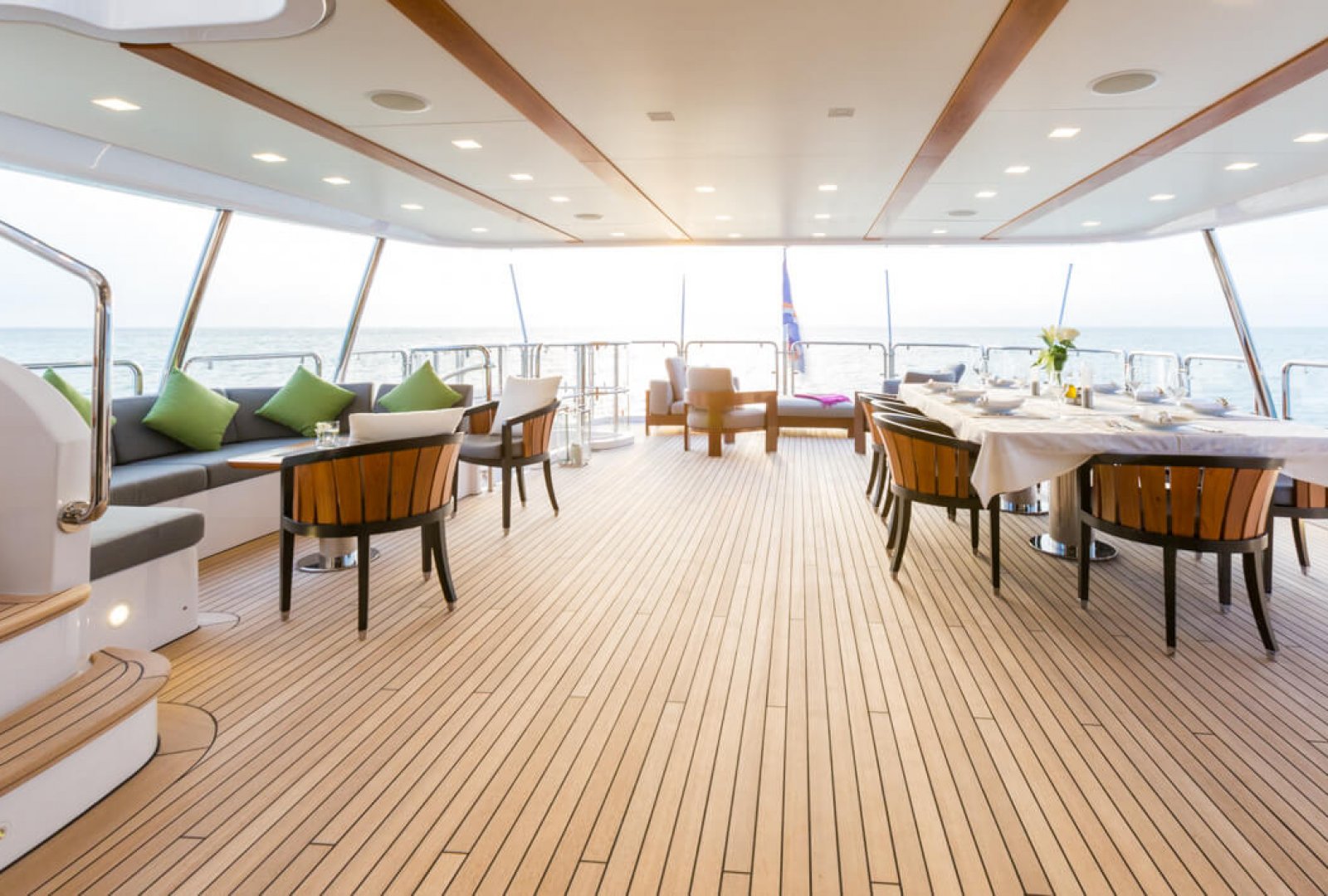 EDESIA luxury superyacht charter lower deck dining area