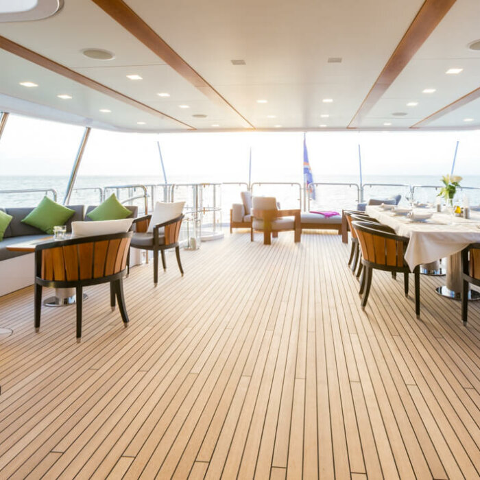 EDESIA luxury superyacht charter lower deck dining area