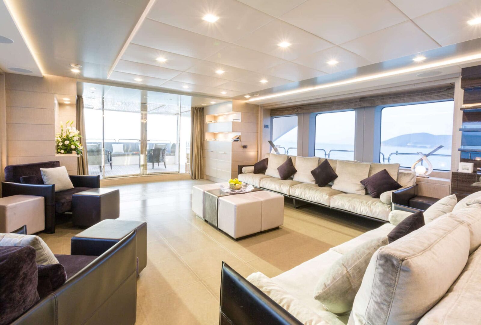 EDESIA luxury superyacht charter lounge salon