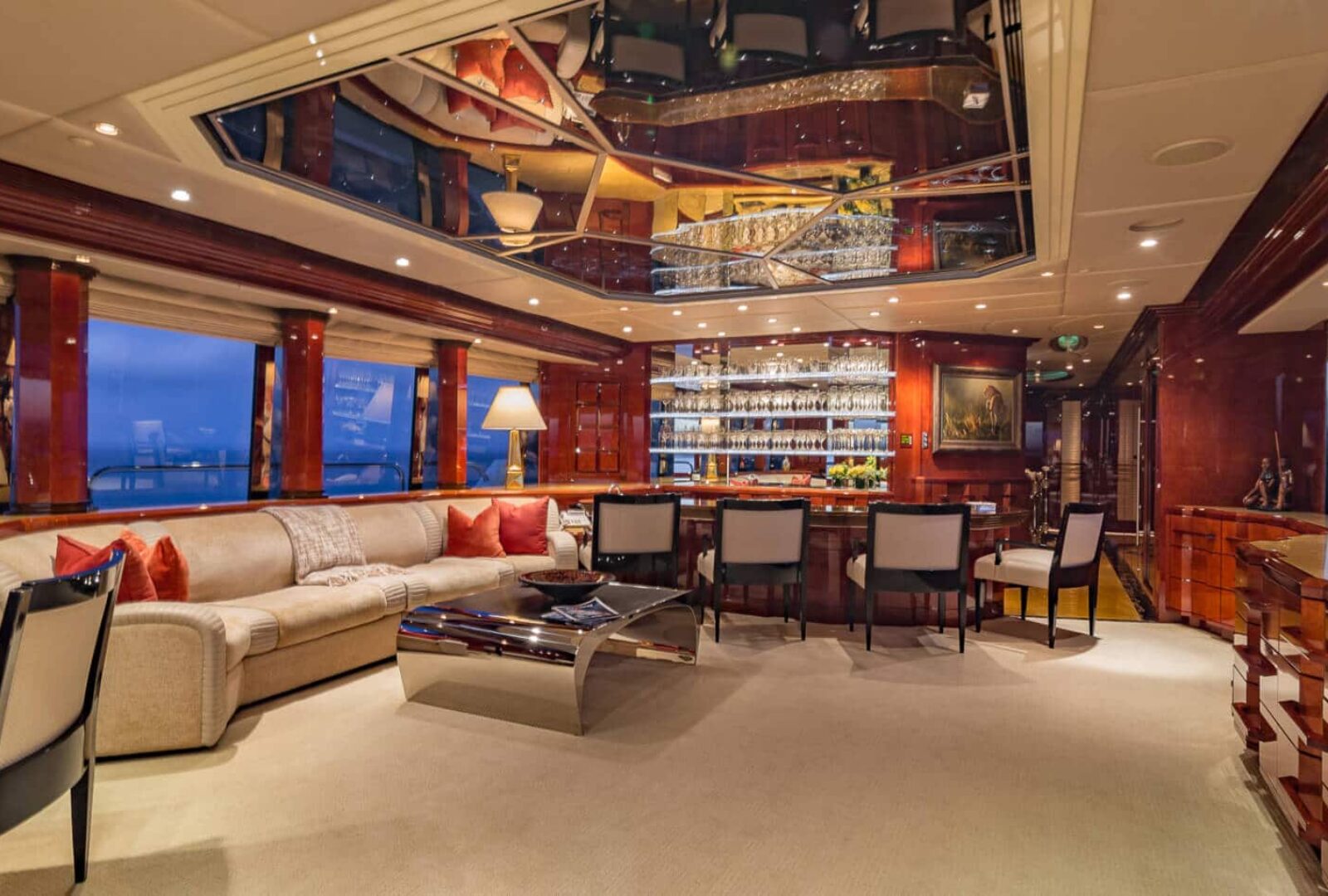 I Love This Boat luxury superyacht charter lounge study area