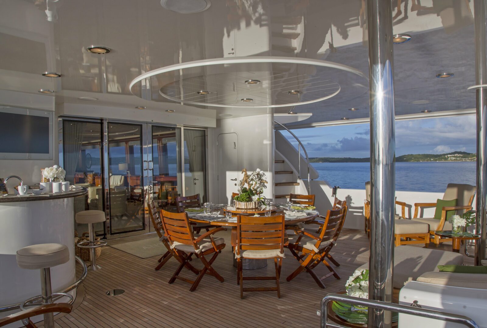 Christina O superyacht charter social area