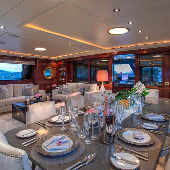 BLUSH luxury superyacht charter dinning