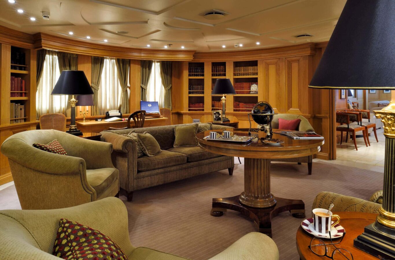 Christina O superyacht charter lounge