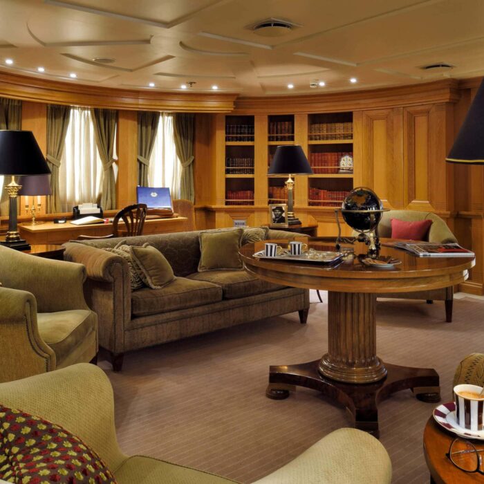 Christina O superyacht charter lounge