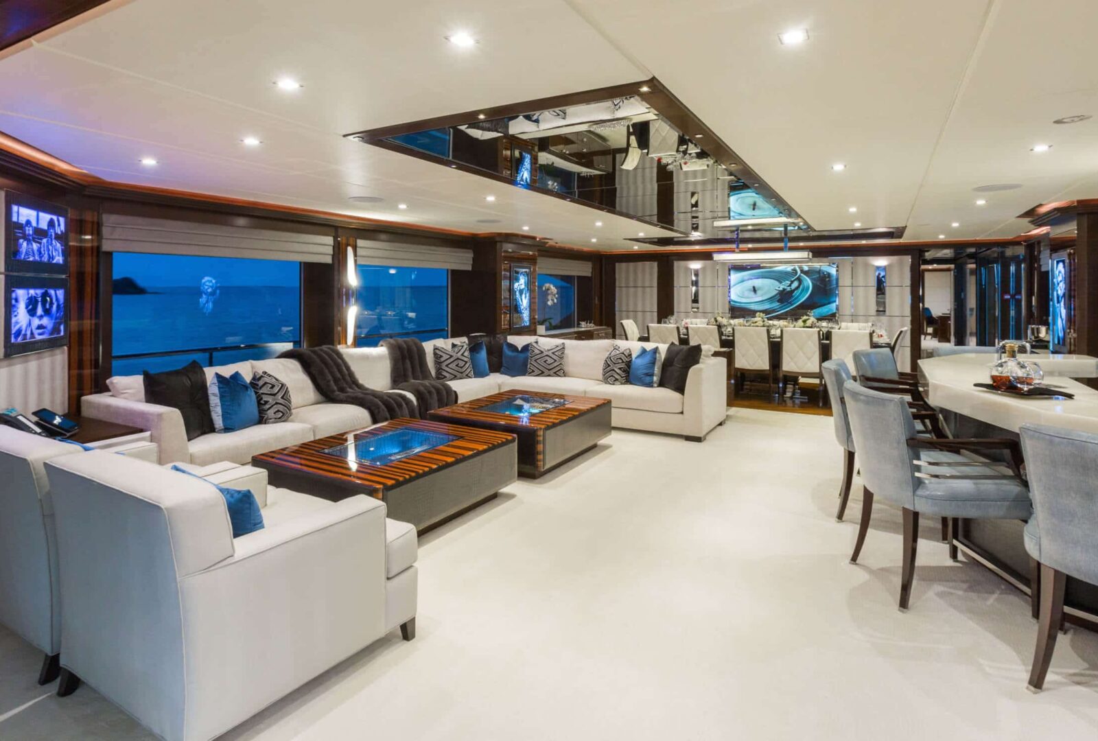 King Baby luxury superyacht charter main saloon