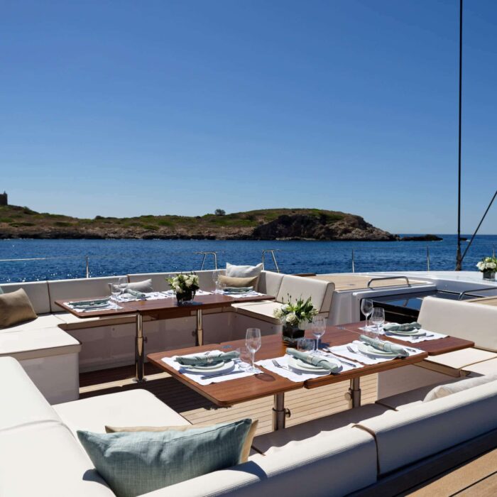 SHAMANNA luxury superyacht charter sun deck lounge area