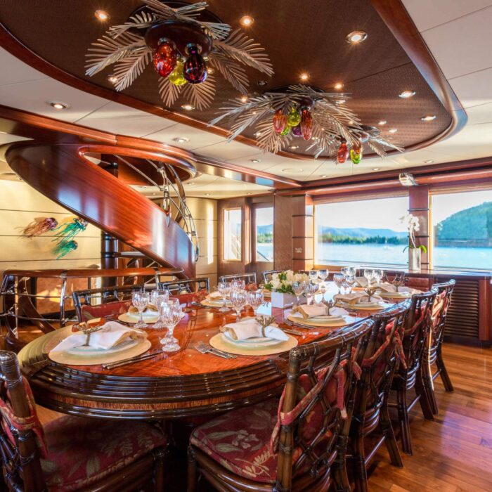 usher luxury superyacht charter dinning room