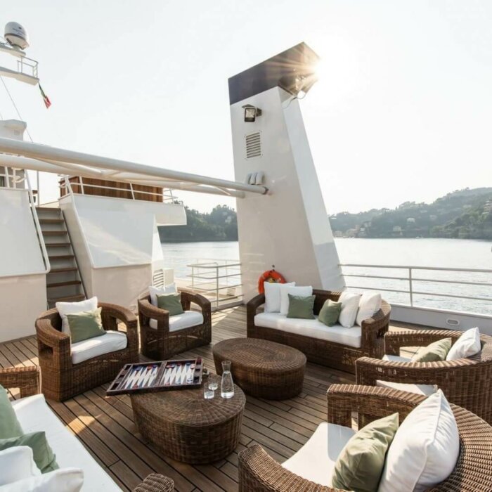 bleu de nîmes luxury superyacht charter deck