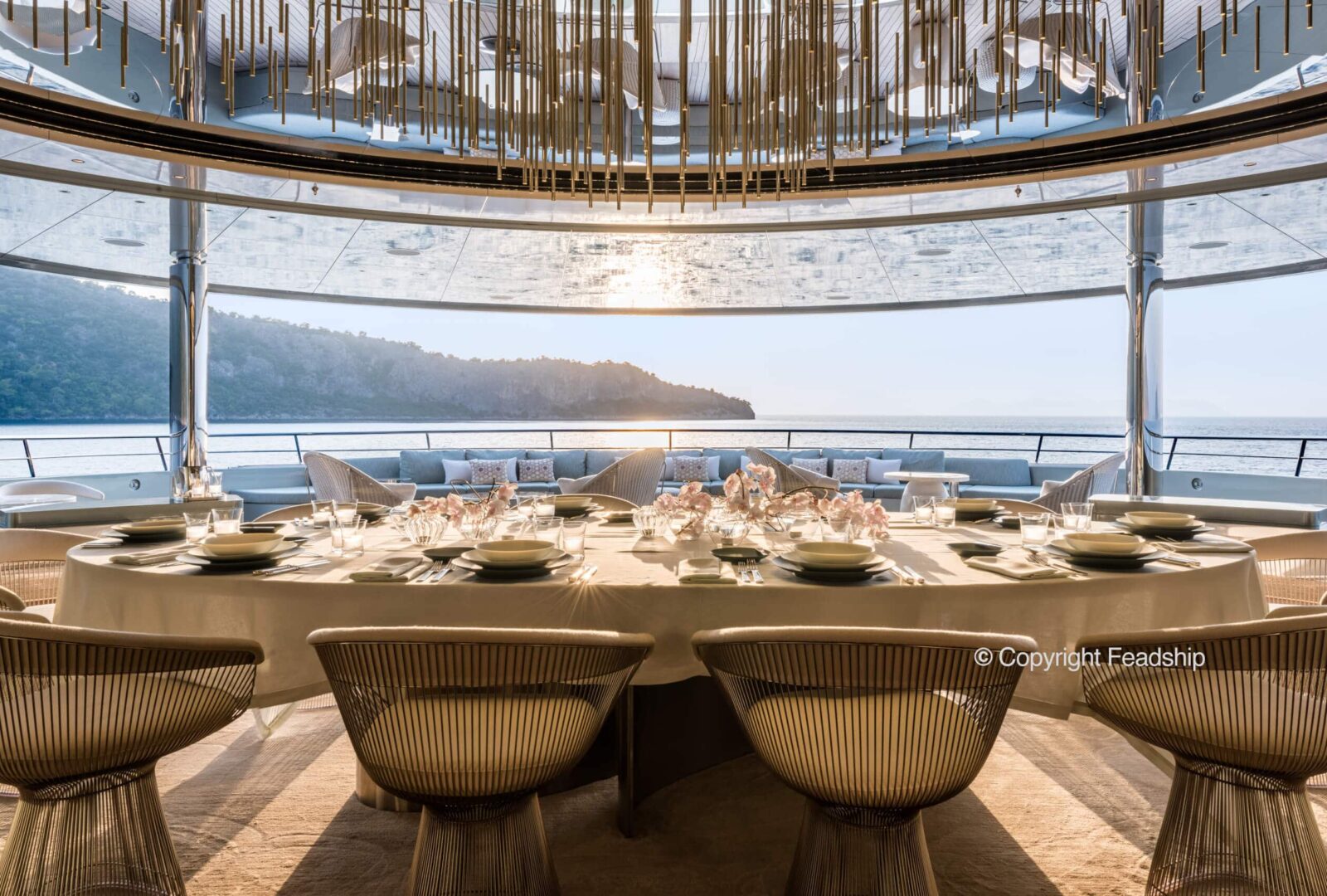 savannah luxury superyacht charter dining room