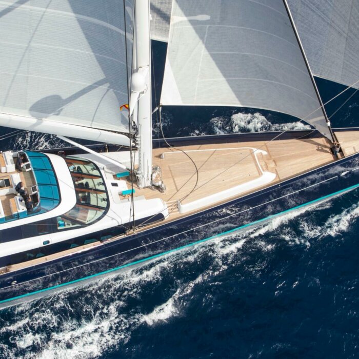 AQUIJO superyacht charter sailing bow