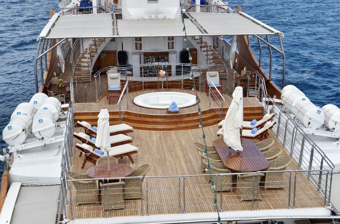 Christina O superyacht charter sundeck