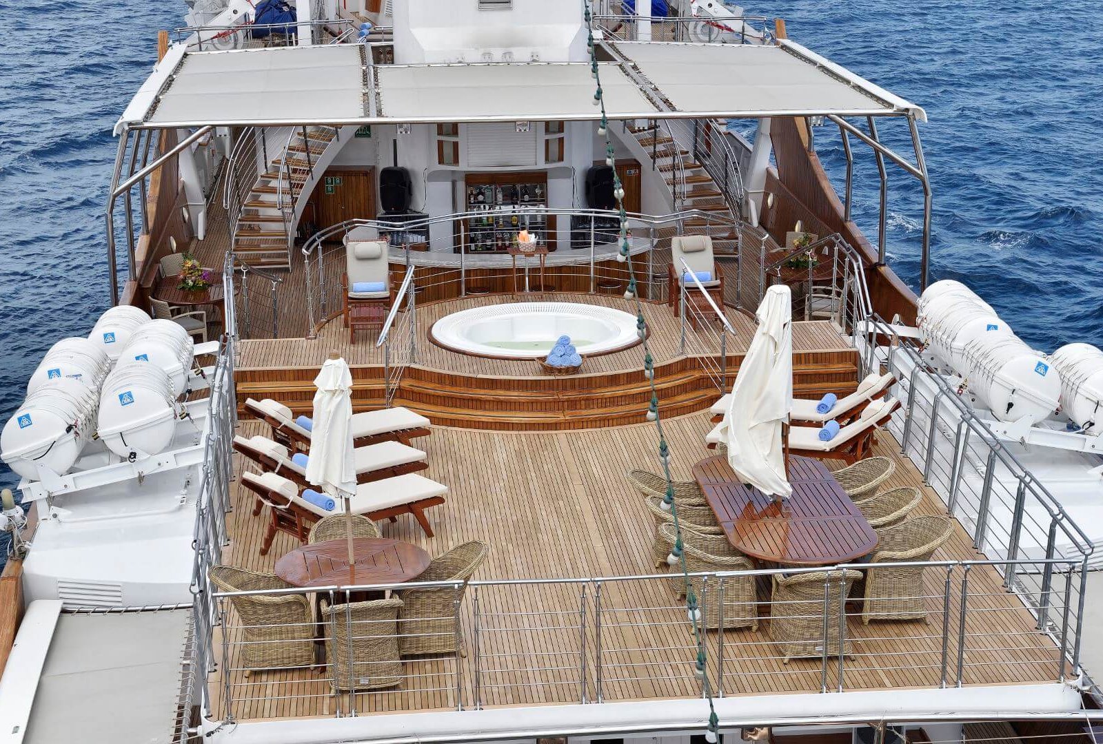 Christina O superyacht charter sundeck