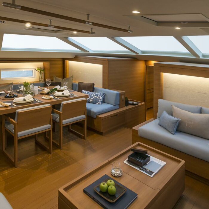 FARFALLA luxury superyacht charter salon lounge diner