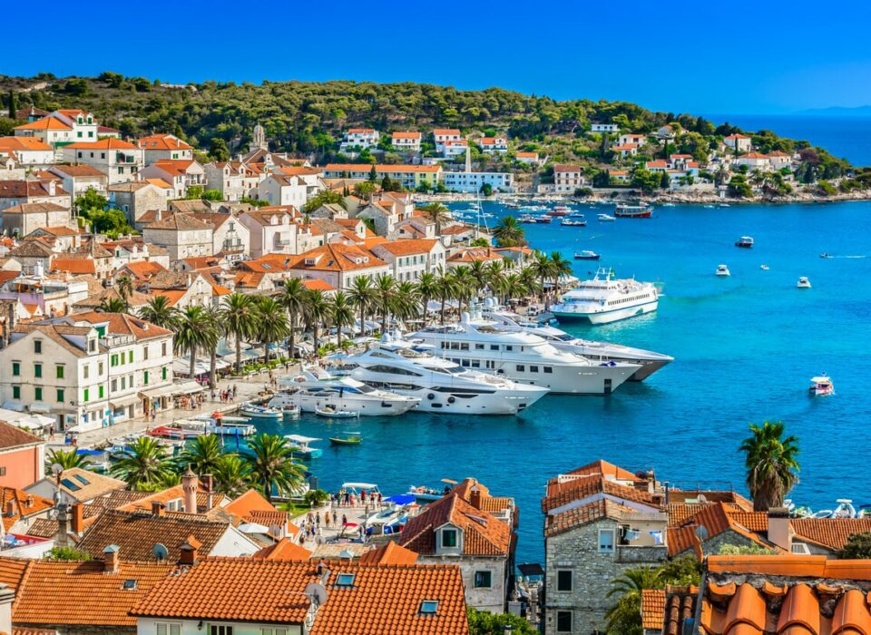 Hvar town mediterranean landscape superyacht charter