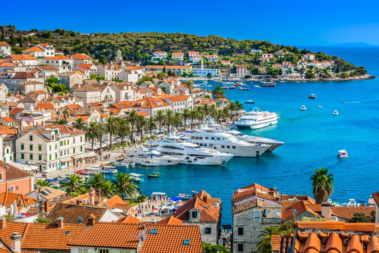 Hvar town mediterranean landscape superyacht charter