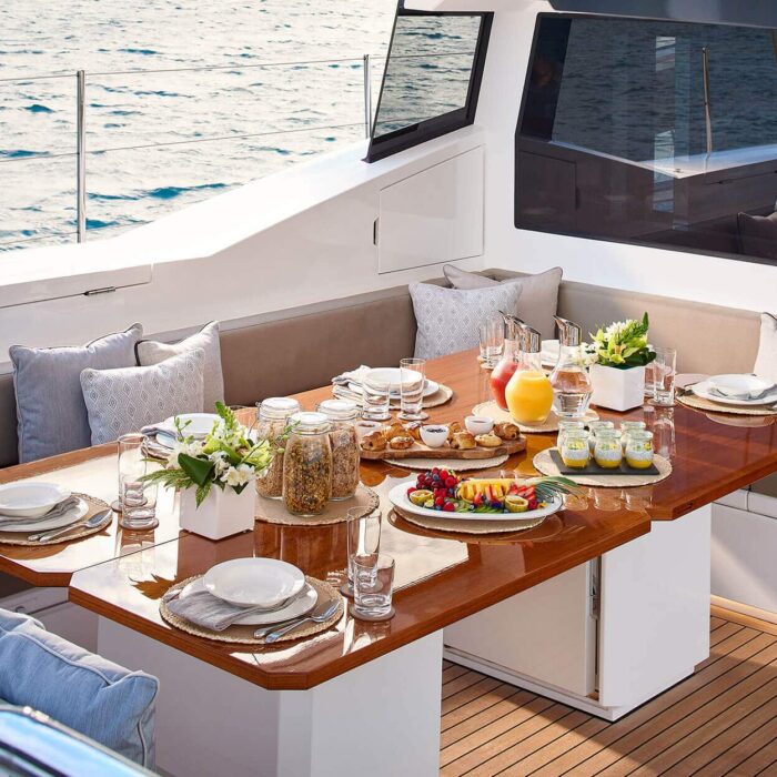 ARCHELON luxury superyacht charter dining deck area superyacht charter