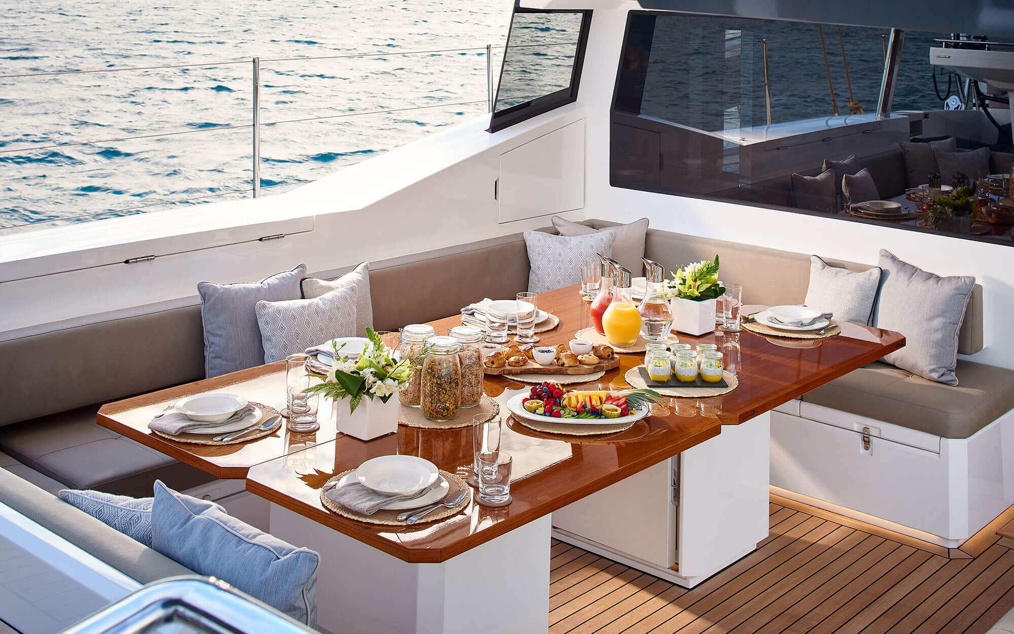 ARCHELON luxury superyacht charter dining deck area superyacht charter