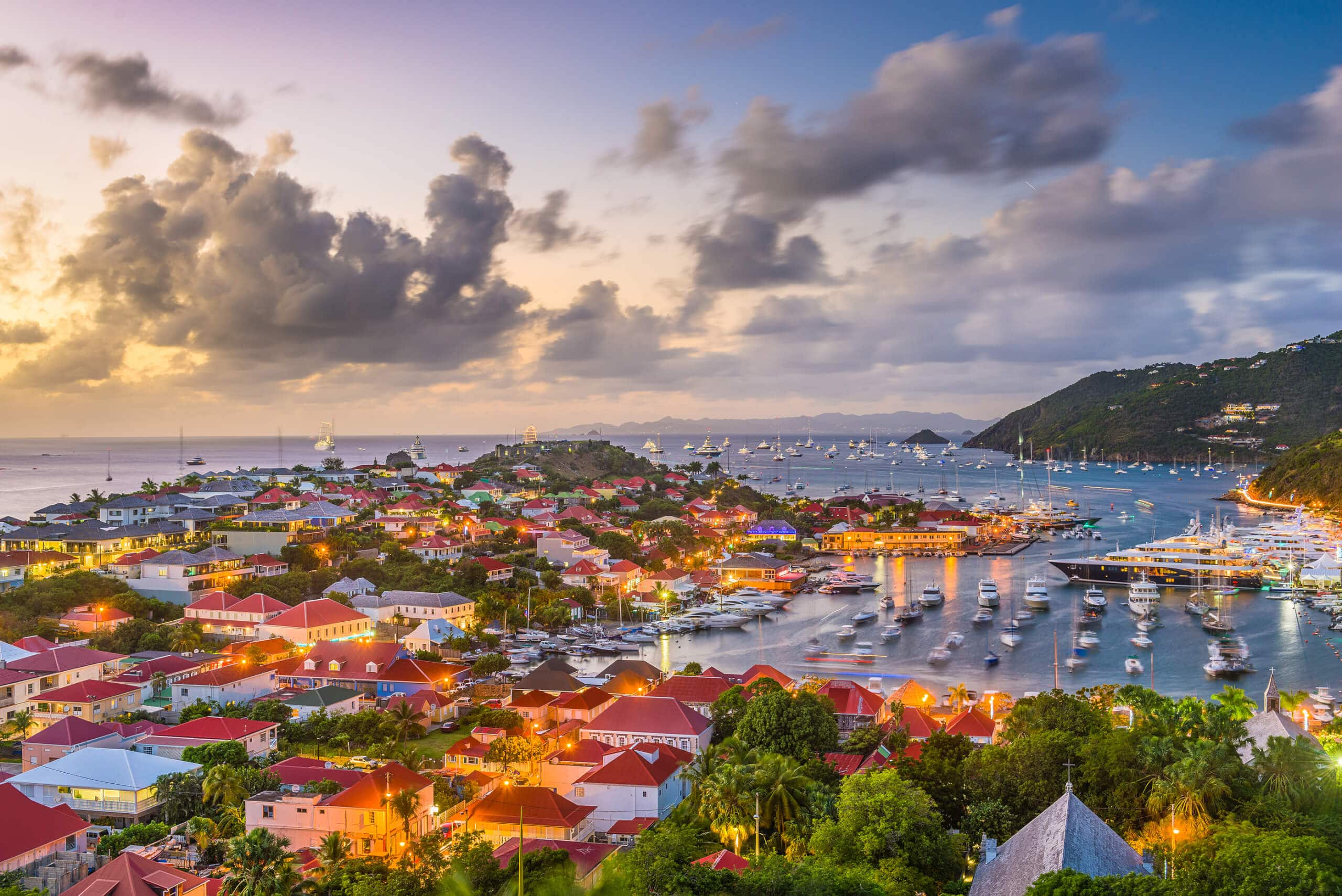 Gustavia, St. Barths town skyline in the Caribbean superyacht charter