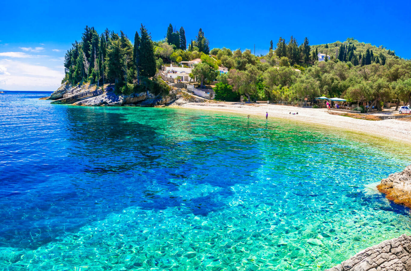 Paxos island with beautiful deserted beaches - Levrechio. Ionian islands of Greece island hoping superyacht holiday