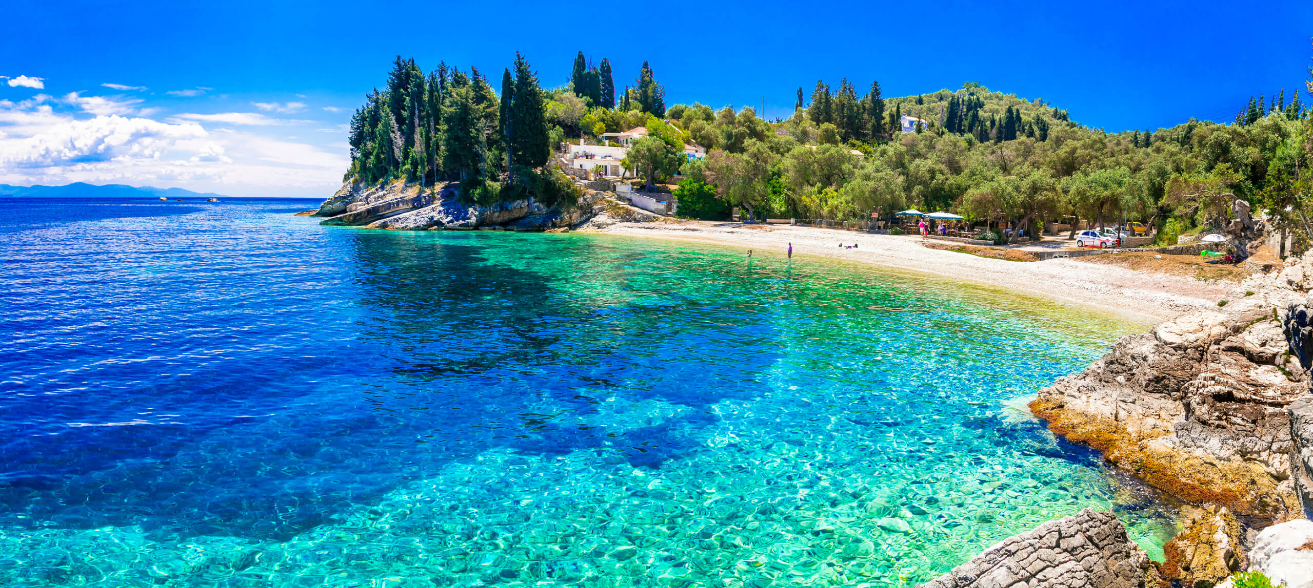 Paxos island with beautiful deserted beaches - Levrechio. Ionian islands of Greece island hoping superyacht holiday