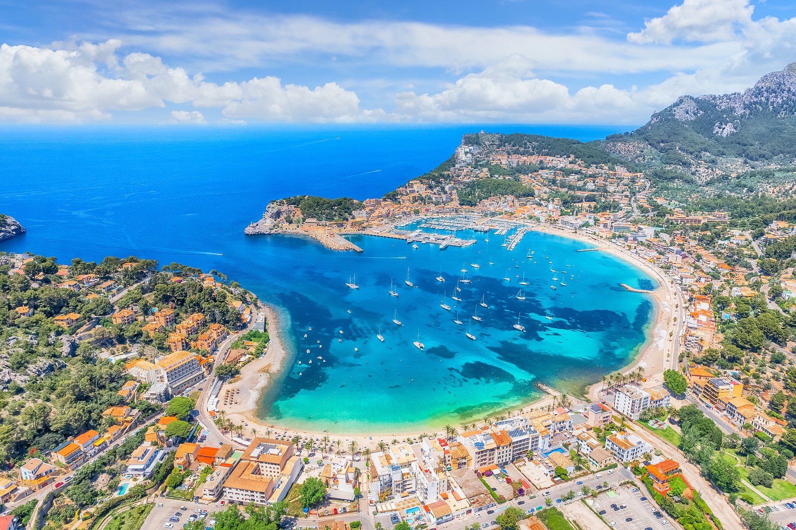 Aerial View Of Porte De Soller, Mallorca Island, Spain