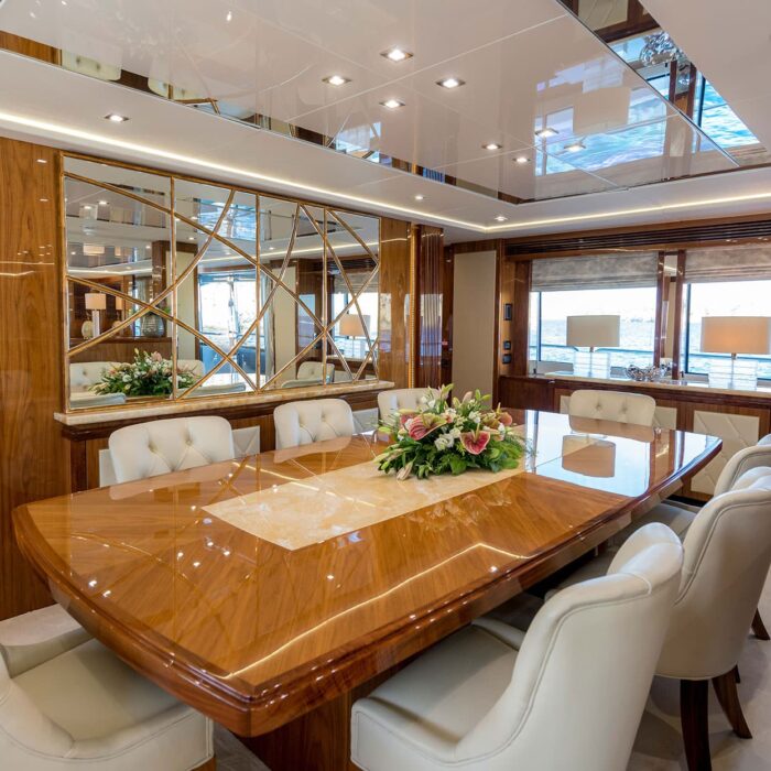 superyacht ANYA Main Deck Dining Table